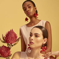 Orquídea Roja Earrings